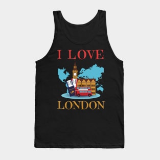 I Love London UK Travel more Wanderlust love Explore the city travel London souvenir Tank Top